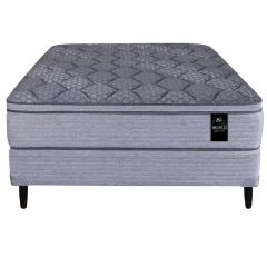 Colchón King Koil Slx Pillow Top 140x190 Resortes + Sommier Inducol Negro